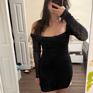 PacSun Black Lace Long Sleeve Dress
